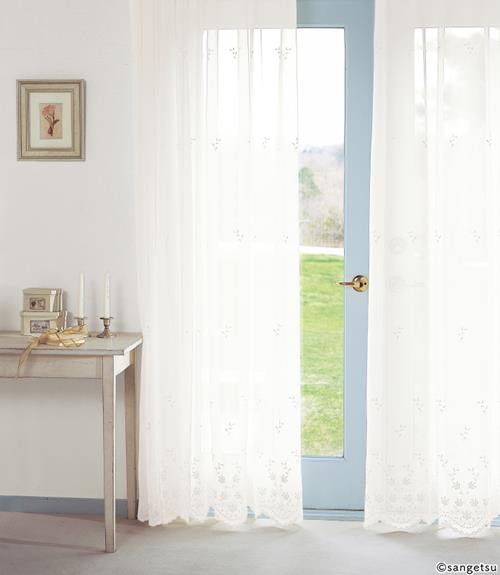 サンゲツ カーテン Embroidered natural fabric LP仕様形態安定加工 SC-8183 | SC-8184 幅397〜462cm 高さ221〜240cm サンゲツ カーテン Embroidered natural fabric SS仕様スタンダード SC