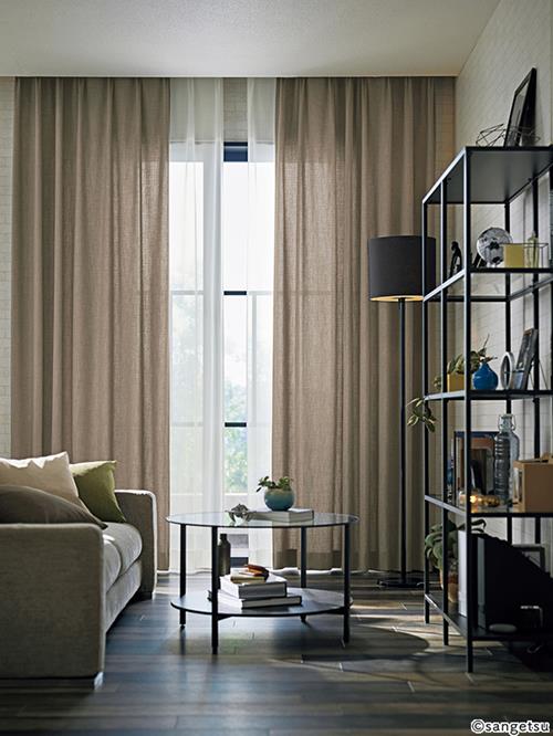 サンゲツ オーダーカーテン SC8332〜SC8334 巾250×丈201〜220cm（2枚入） LP仕様（形態安定加工）約2倍ヒダ（本縫い）裾：折返し サンゲツのオーダーカーテン ストリングス(STRINGS) PLAIN SC8332