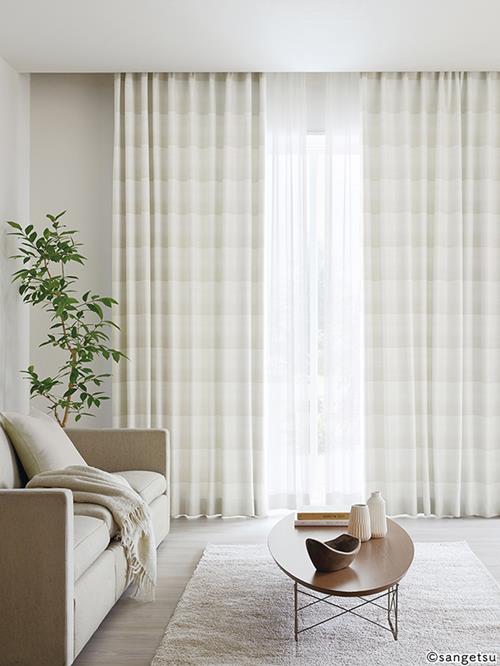 サンゲツ オーダー遮光カーテン SC8421〜SC8422 巾150×丈81〜100cm（2枚入） LP仕様（形態安定加工）約2倍ヒダ（本縫い）裾：折返し サンゲツ オーダー遮光カーテン SC8421〜SC8422 巾150×丈241〜260cm（2枚