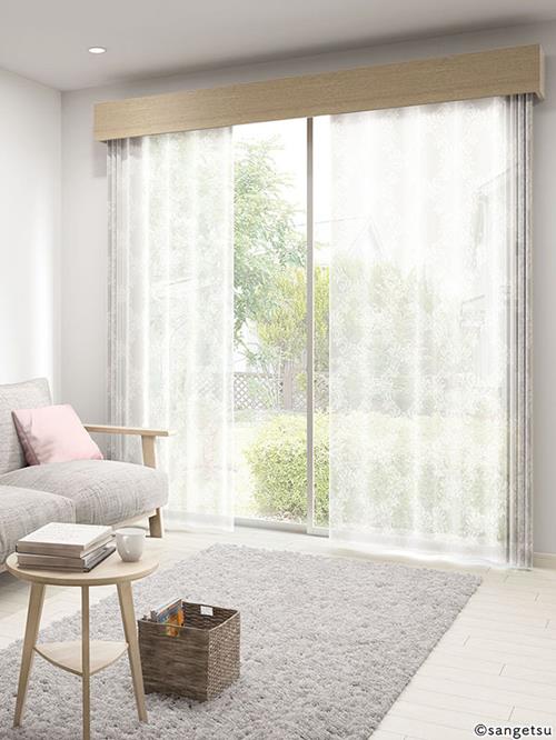 サンゲツ Opal print damask カーテン DESIGN SHEER SS仕様 スタンダード SC-8605 幅226〜300cm 高さ241〜260cm SC7541 | サンゲツ