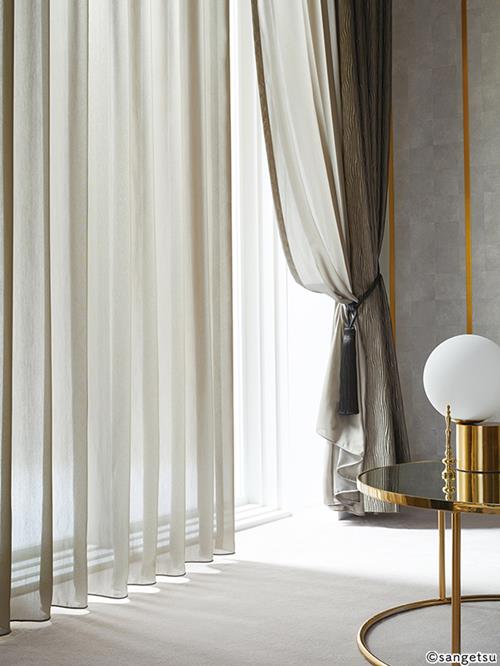 サンゲツ オーダーカーテン SC8343〜SC8346 巾100×丈261〜280cm（2枚入） LP仕様（形態安定加工）約2倍ヒダ（本縫い）裾：折返し サンゲツ オーダーカーテン SC8343〜SC8346 巾150×丈221〜240cm（2枚入）