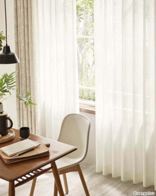 サンゲツ オーダーウェーブロン+/遮熱/UVカット/ミラーレースカーテン AC2622 仕上り巾30〜100cm×仕上り丈221〜240cm SS仕様 約2倍ヒダ 裾：折返し サンゲツ オーダーウェーブロン+⁄遮熱⁄UVカット⁄ミラーレースカーテン