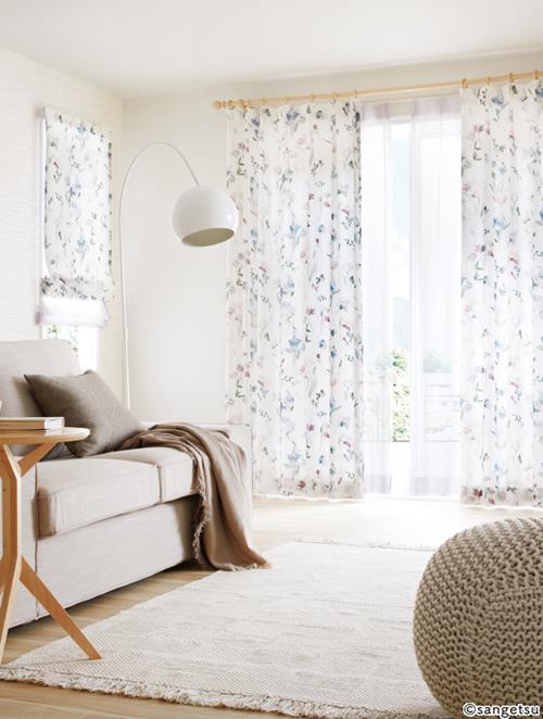 サンゲツ オーダーカーテン OP6623-OP6624 仕上り巾501〜600cm×仕上り丈101〜120cm LP仕様（形態安定加工）約1.5倍ヒダ（本縫い）裾：折返し