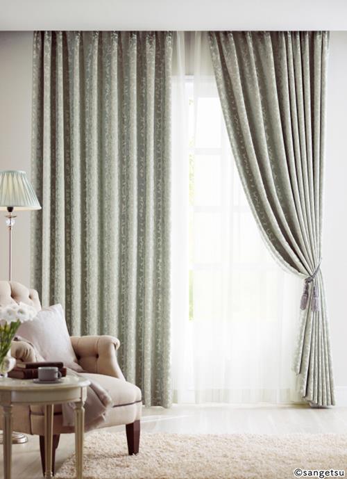 【新品】サンゲツAC2384 カーテン 100×198 2枚　遮光2級　防炎 サンゲツ AC2383・AC2384 遮光2級オーダーカーテンなら - オーダー