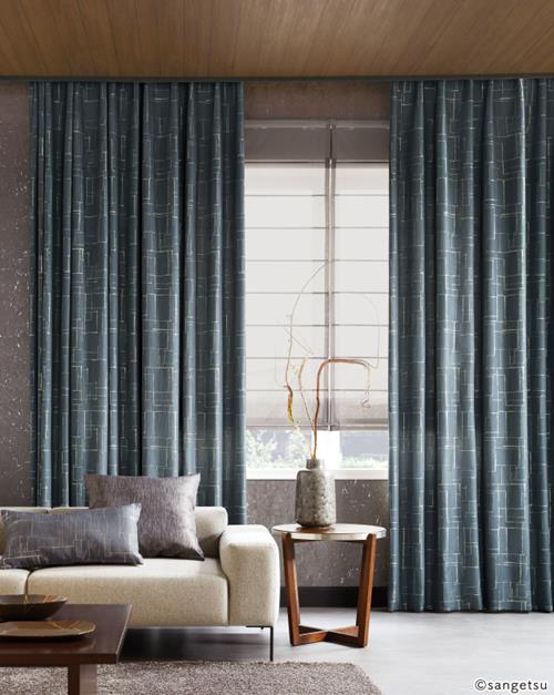 サンゲツ・ブルー色のオーダーカーテンならカーテンワオへ