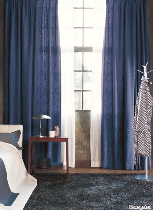 サンゲツ・ブルー色のオーダーカーテンならカーテンワオへ