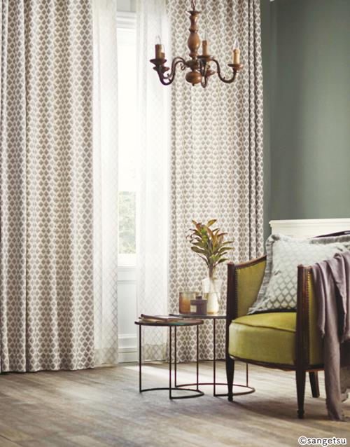 サンゲツ・幾何学のオーダーカーテンならカーテンワオへ