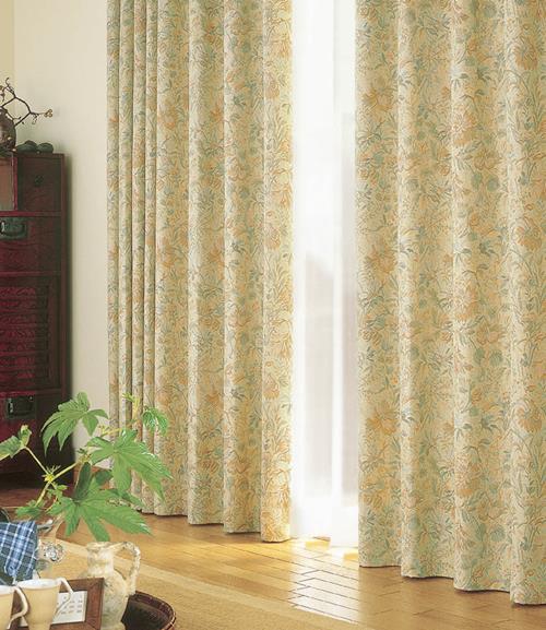 コブラン織カーテン、晒コットンレースカーテン 全てセット コブラン織