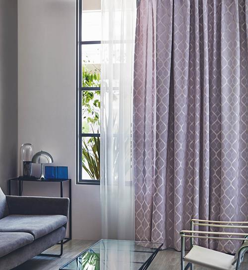 川島織物・パープル色のオーダーカーテンならカーテンワオへ